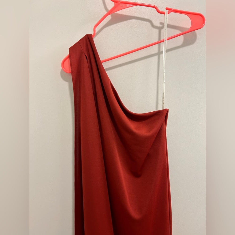 🍁Boston Proper Sangria One Shoulder Asymmetrical Dress - Picture 8 of 9